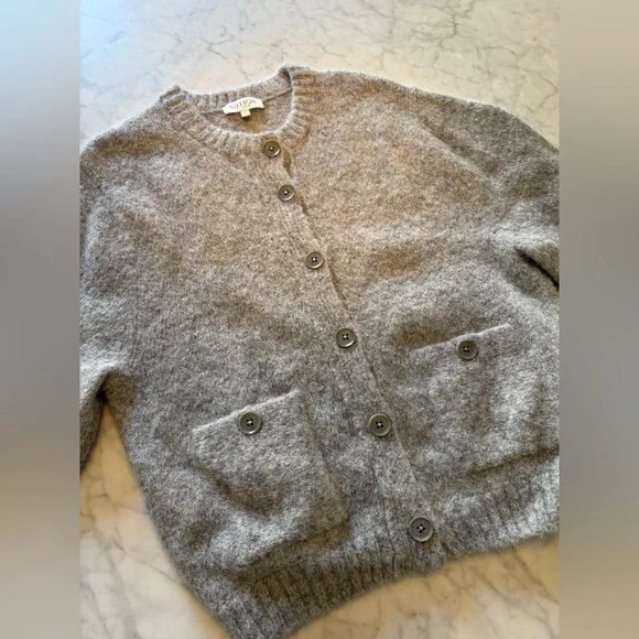 NATION TESSA CARDIGAN IN DOVE GRAY HEATHER - Picture 6 of 10